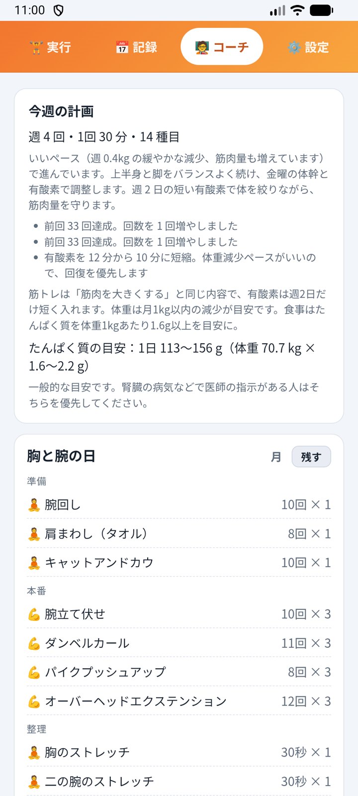 週の見直し